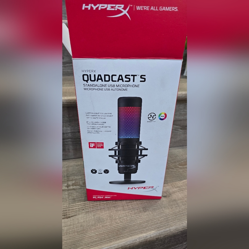 Quadcast's stand alone USB gaming microphone. new in open box